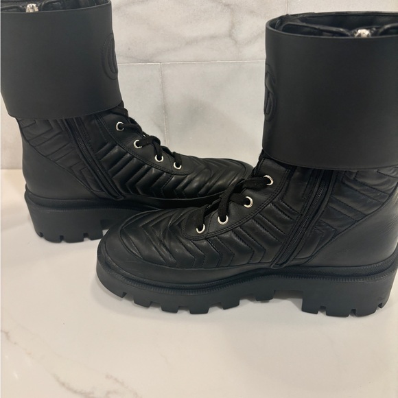 Nappa Frances GG Matelasse Platform Combat Boots - Picture 8 of 10